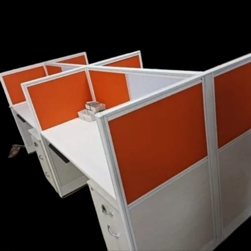 Office Linear Workstation - Color: White