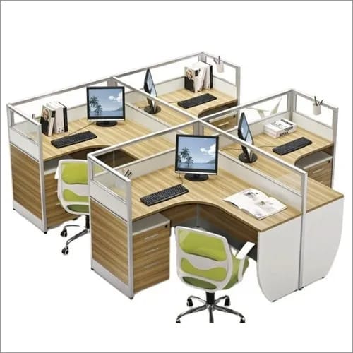 Office Linear Workstation - Color: White