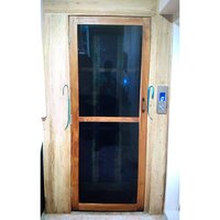 Glass Door Teakwood Home Lift
