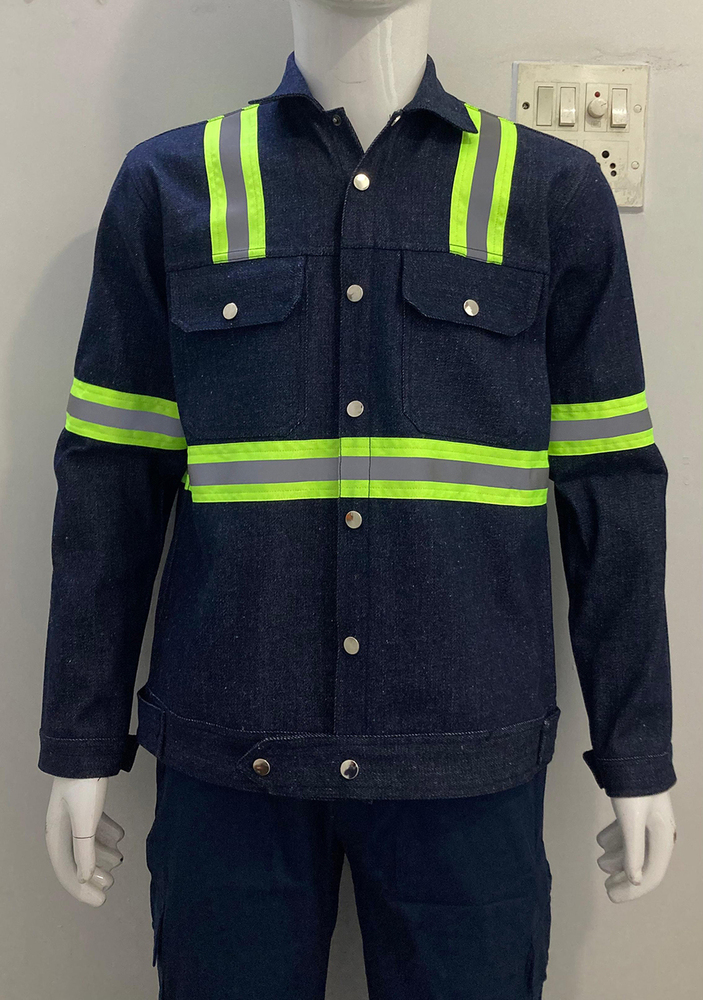 Industrial Safety Denim Jacket With Reflector