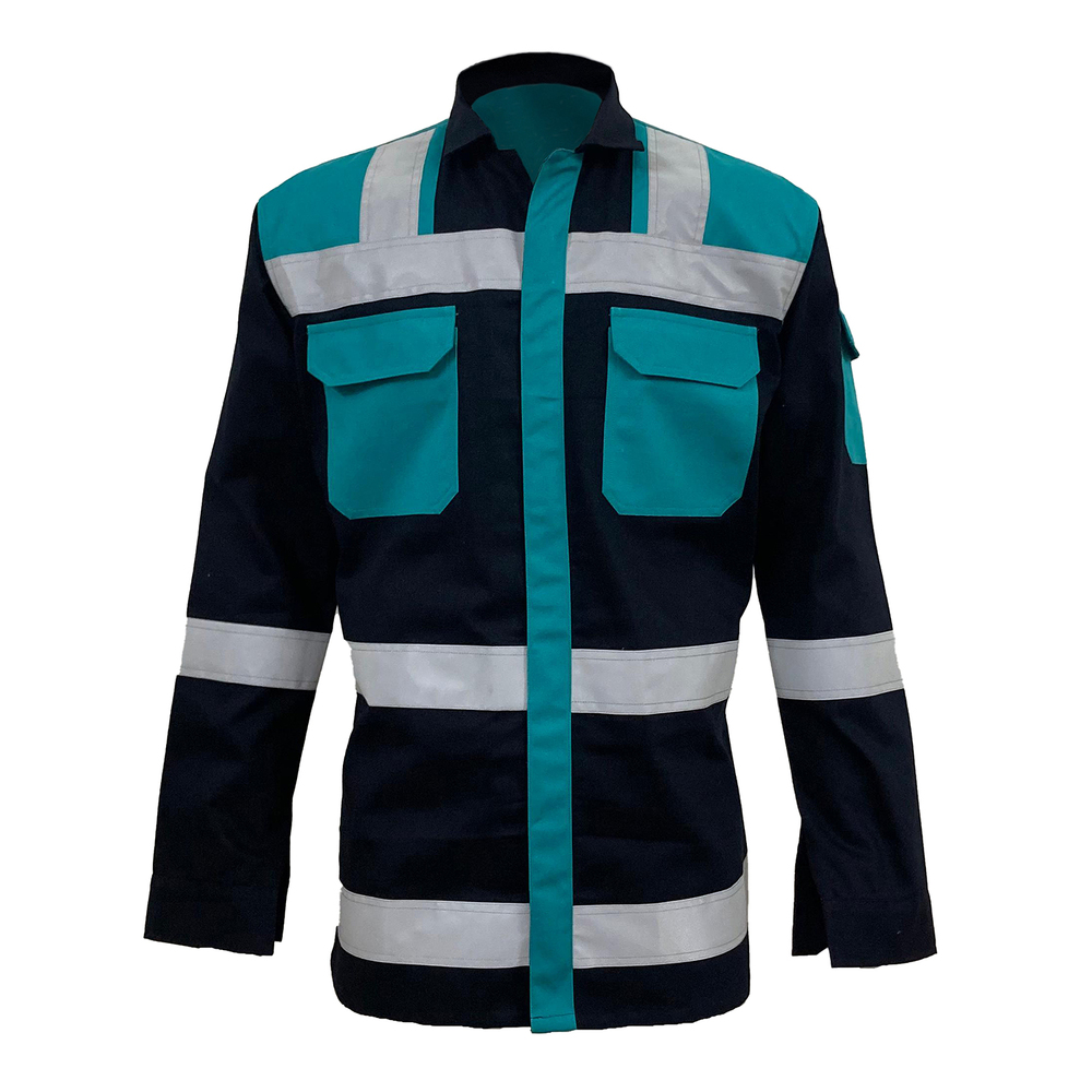 Green Industrial Dual Pocket Safety Jacket With Reflector