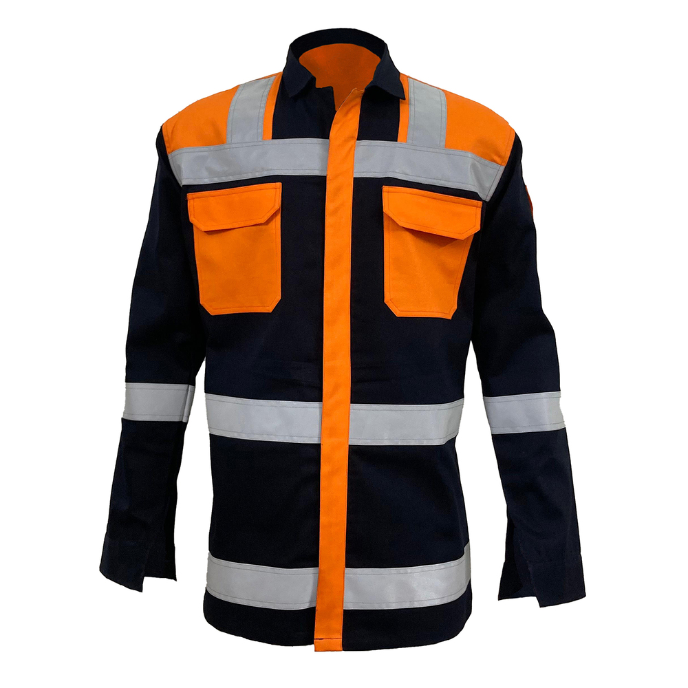 Orange Industrial Dual Pocket Safety Jacket With Reflector