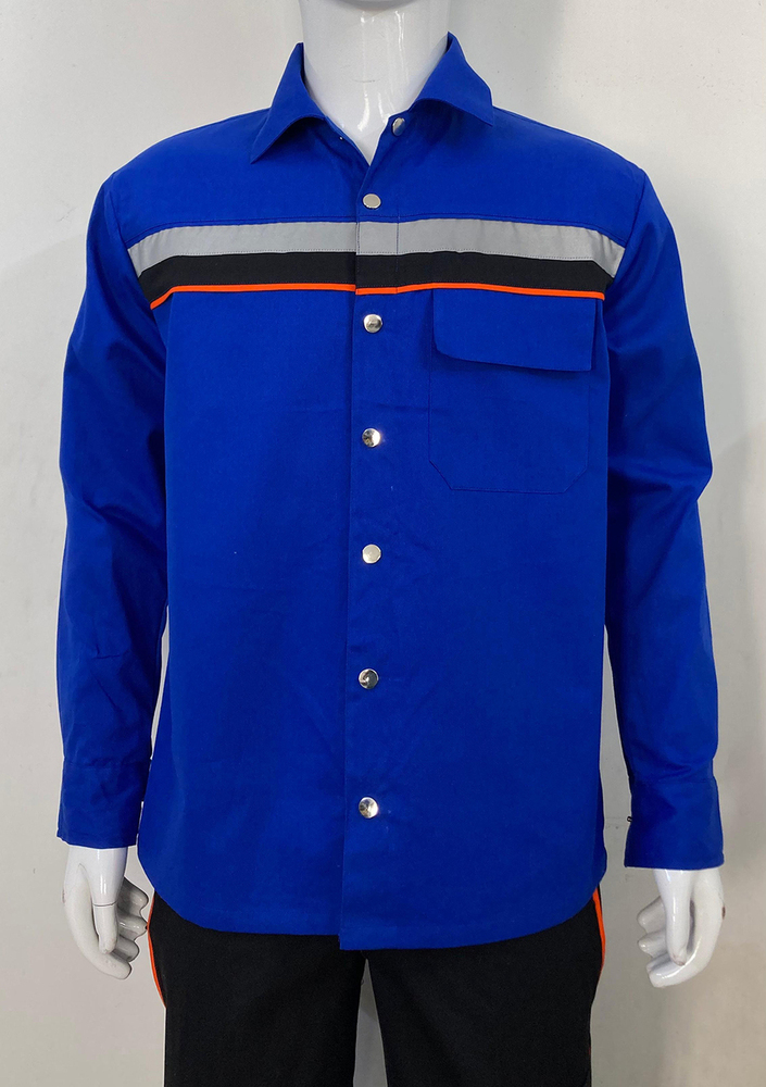 Royal Blue Industrial Safety Jacket With Back Side Reflector