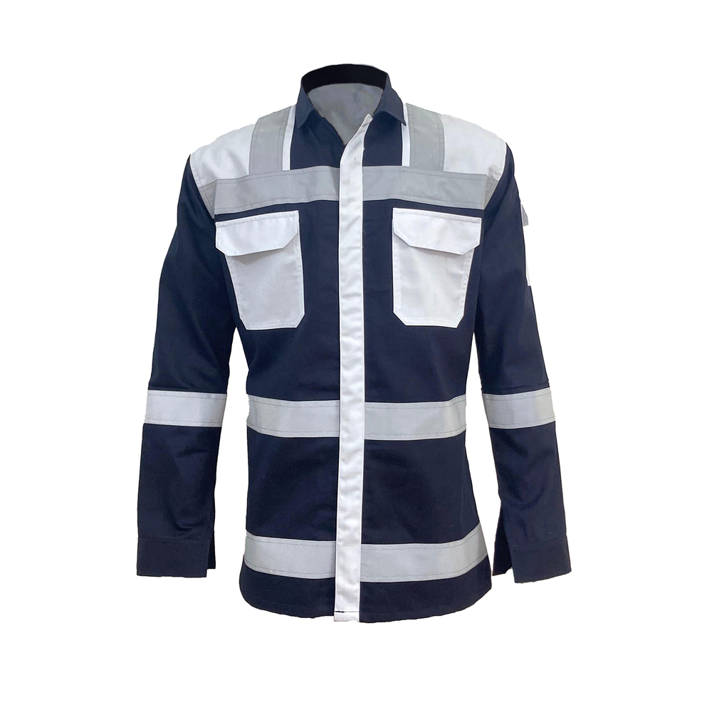 White Industrial Safety Jacket With Reflector