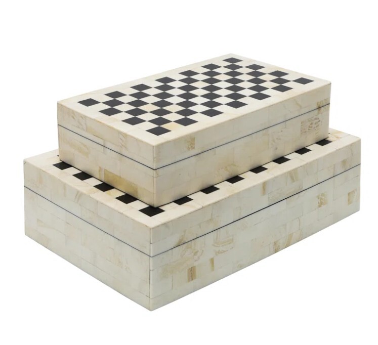 ARBX024 Checkered Pattern Inlay Storage Box