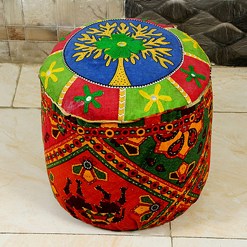 Rajasthani Mudda Stool - Color: Natural