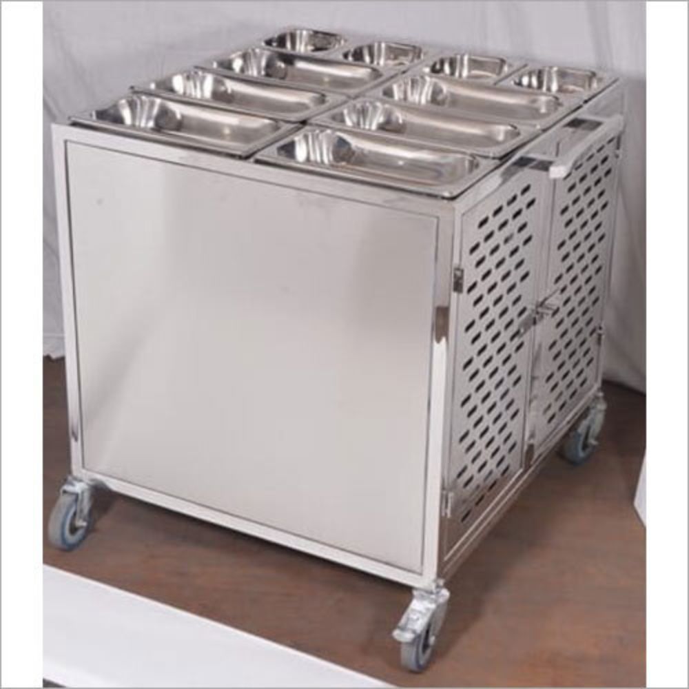 Heavy Duty Stainless Steel Food Trolley for Hotels, Restaurants & Catering Use