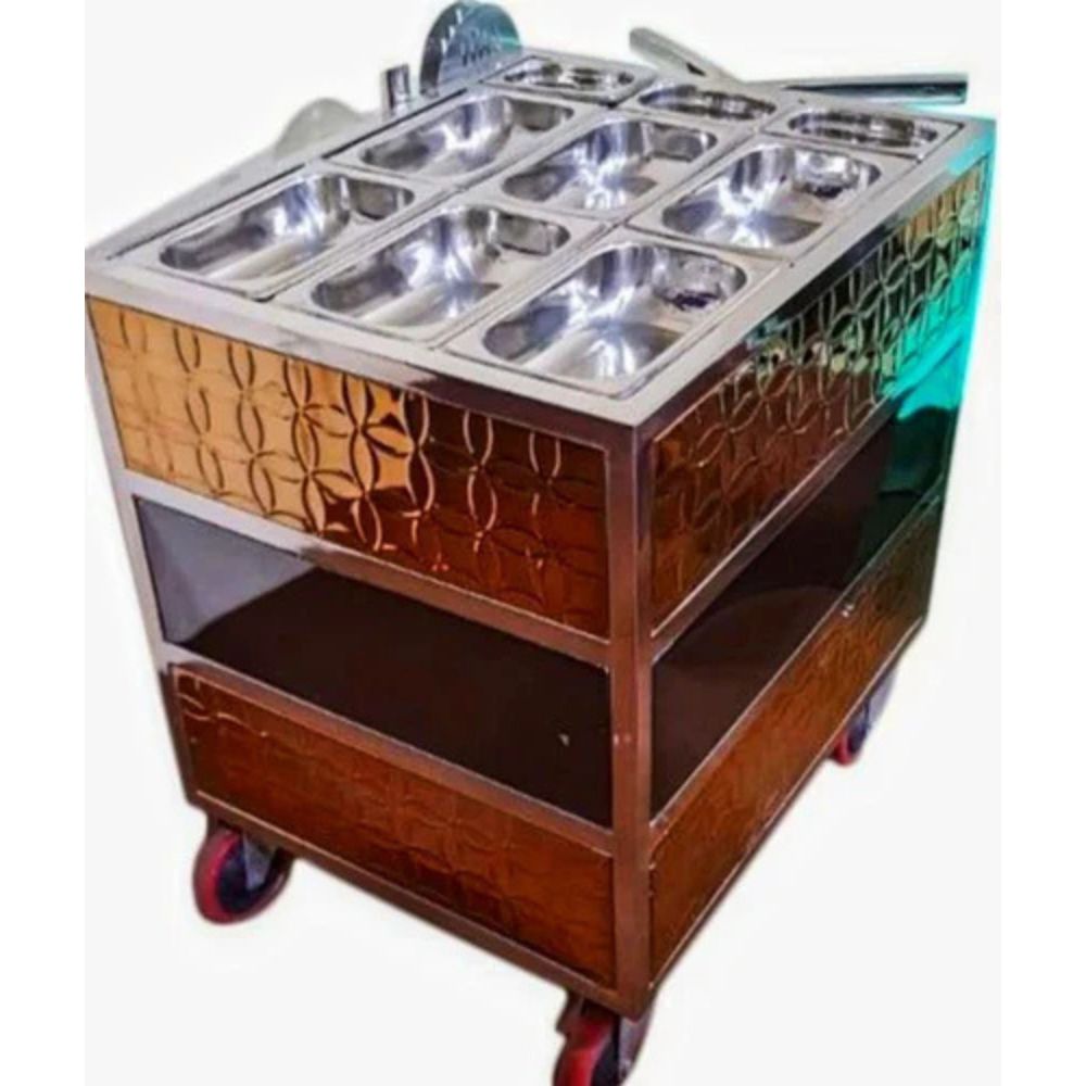 Premium Stainless Steel Serving Trolley with Wheels for Commercial Kitchens
