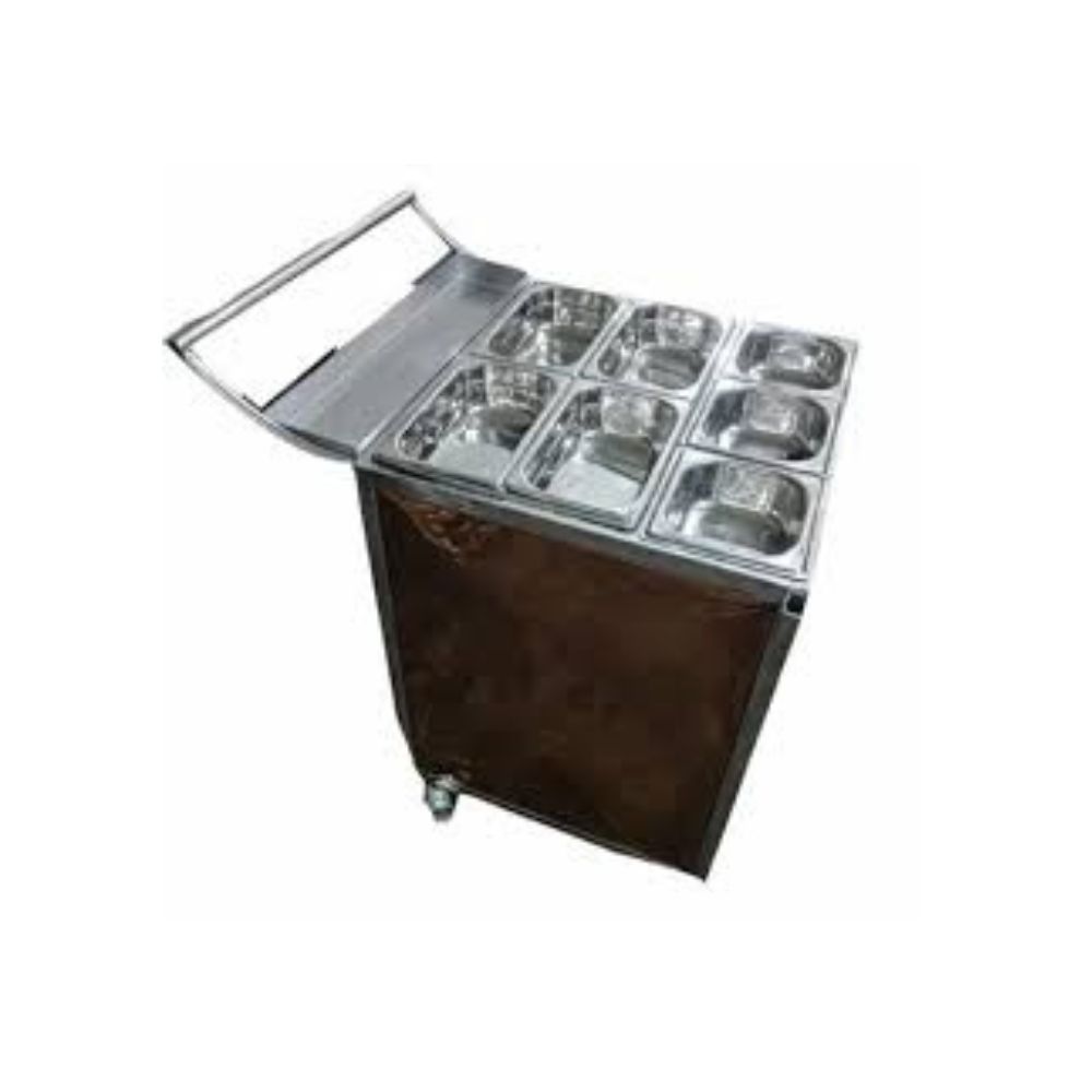 Industrial Grade Stainless Steel Food Trolley with Smooth Rolling Castors