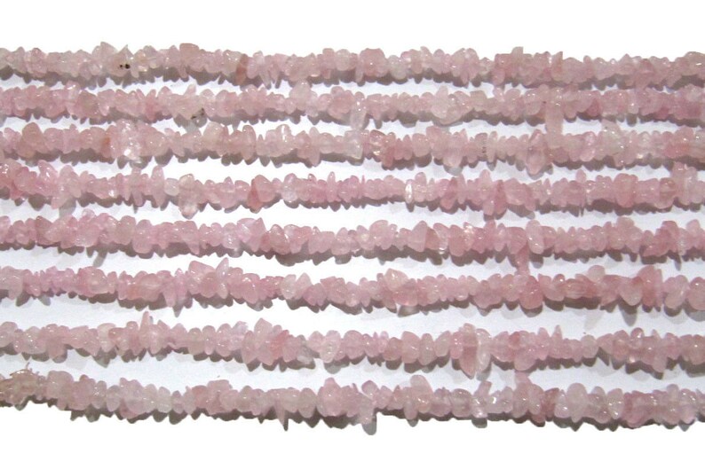 Natural Rose Quartz Irregular Chip Gravel Uncut Nugget Shape Plain 4mm To 8mm Jewelry Making Beads Strand 34 Inches Long