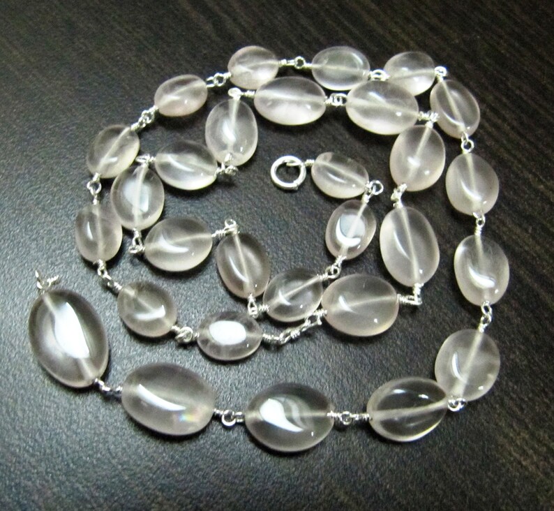 1 Foot-Natural Rose Quartz Plain Smooth Oval Shape 6x8mm to 8x10mm size Beaded Gemstone Chain 