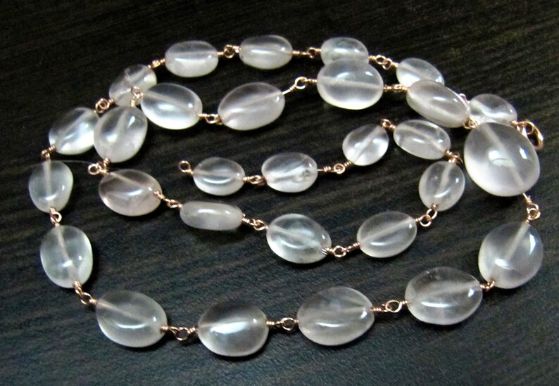 1 Foot-Natural Rose Quartz Plain Smooth Oval Shape 6x8mm to 8x10mm size Beaded Gemstone Chain 
