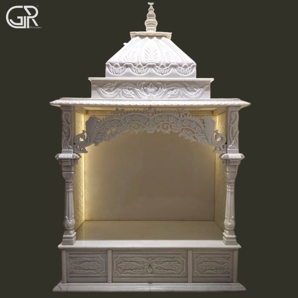 White Marble Pooja Mandir - Hardness: Hard