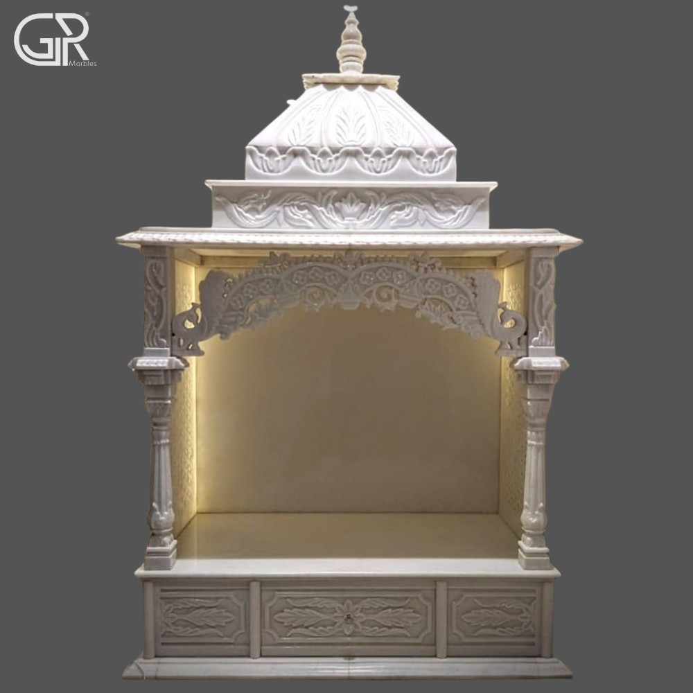 White Marble Pooja Mandir - Hardness: Hard