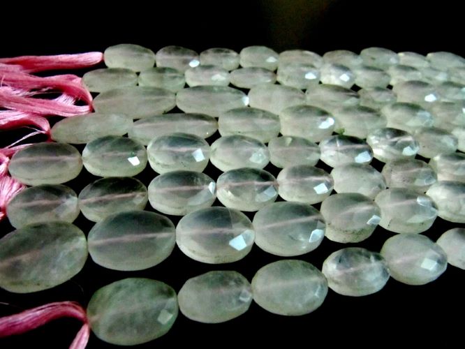 Natural Rose Quartz Oval Faceted Beads Size 13X18mm Strands 10 inches long 