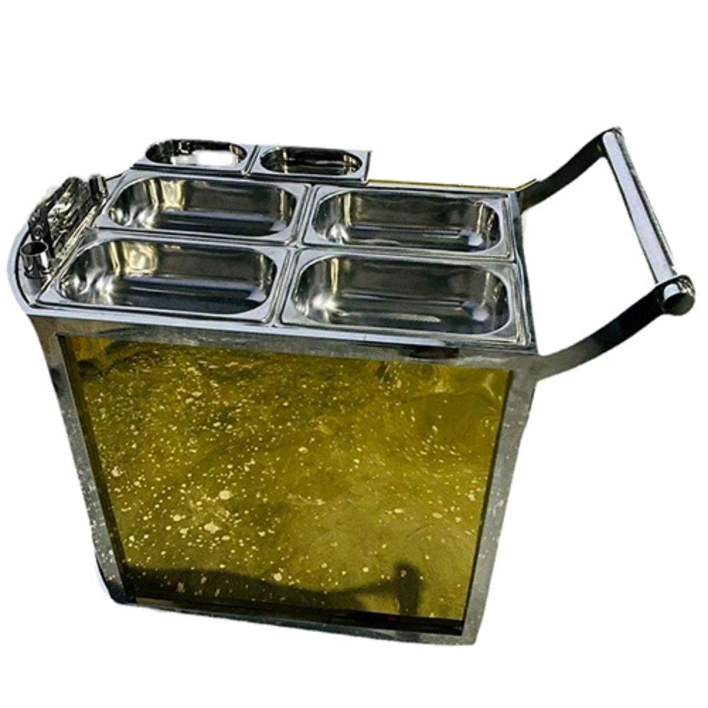 Stainless Steel Food Transport Trolley With Multi Shelf Storage Solution - Color: Silver