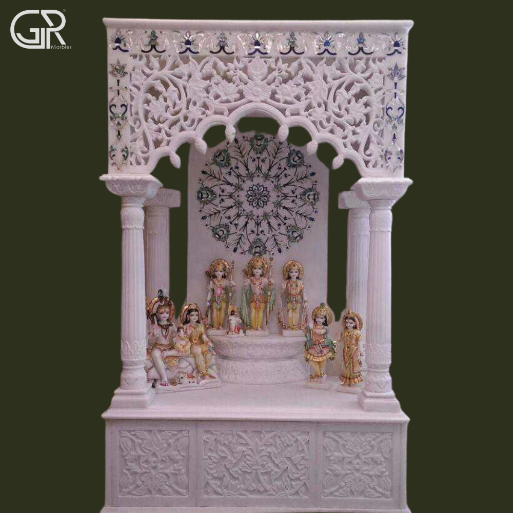 Inlay White Marble Temple - Hardness: High