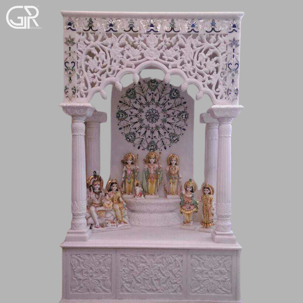 Inlay White Marble Temple - Hardness: High