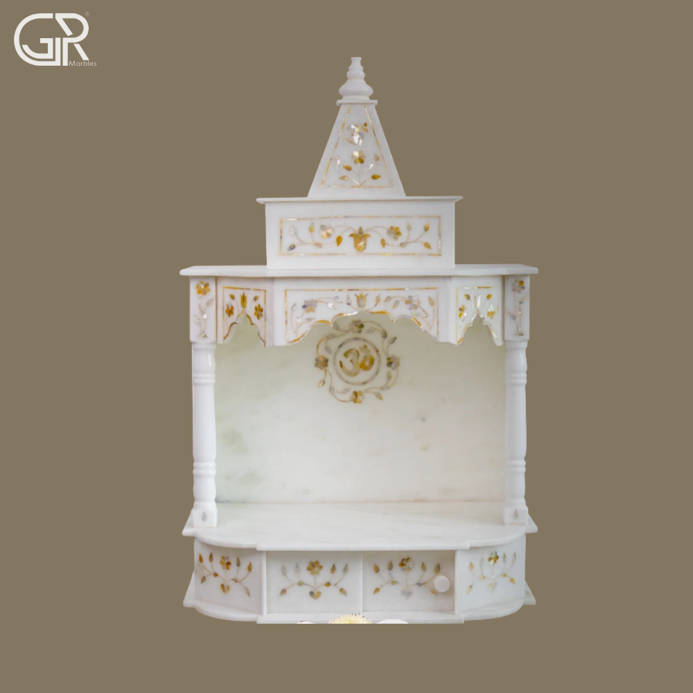Spacious Solid White Marble Temple
