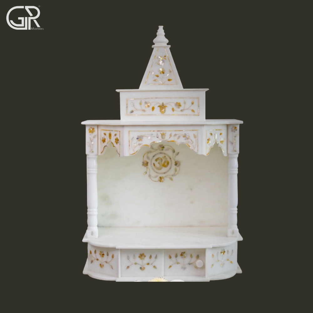 Spacious Solid White Marble Temple - Hardness: High