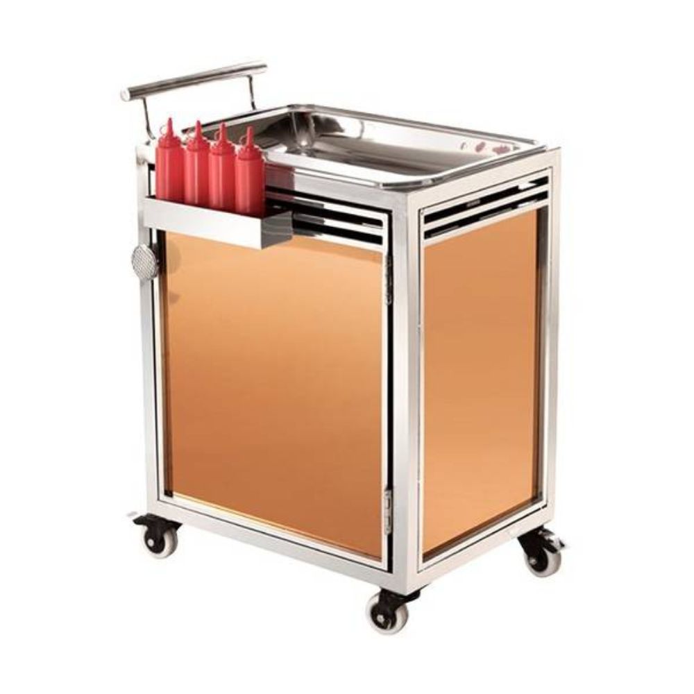 Stainless Steel Kitchen Service Trolley With 2/3 Tier Shelving Options - Color: Pink