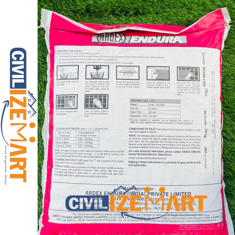 Silvar Star Plus Tile Adhesive - Color: White