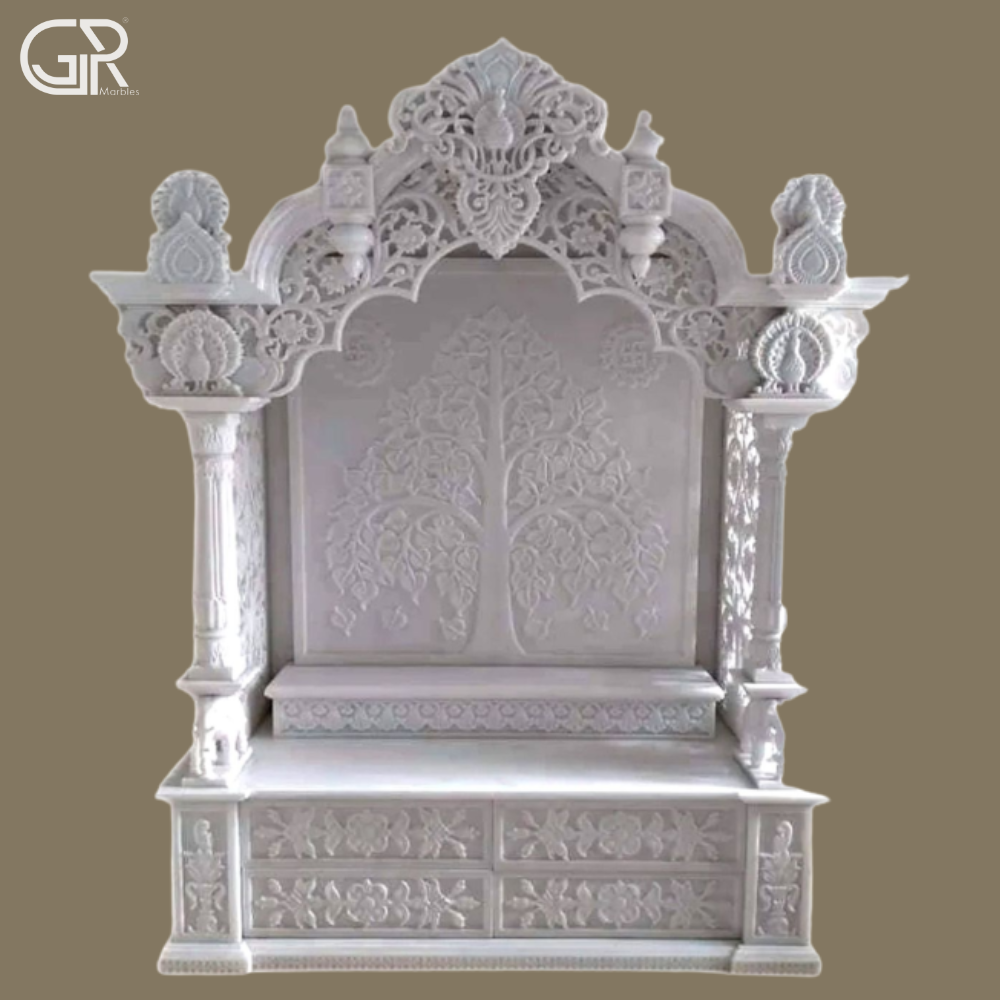 Makrana Polished White Marble Temple