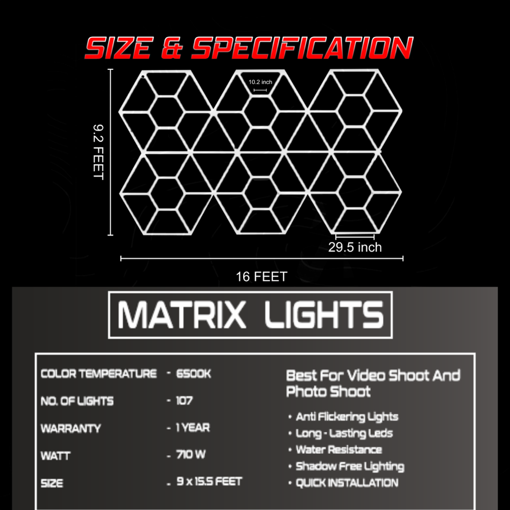Matrix Studio Light (Matrix Light For Car Detailing Studio) - Color: Black