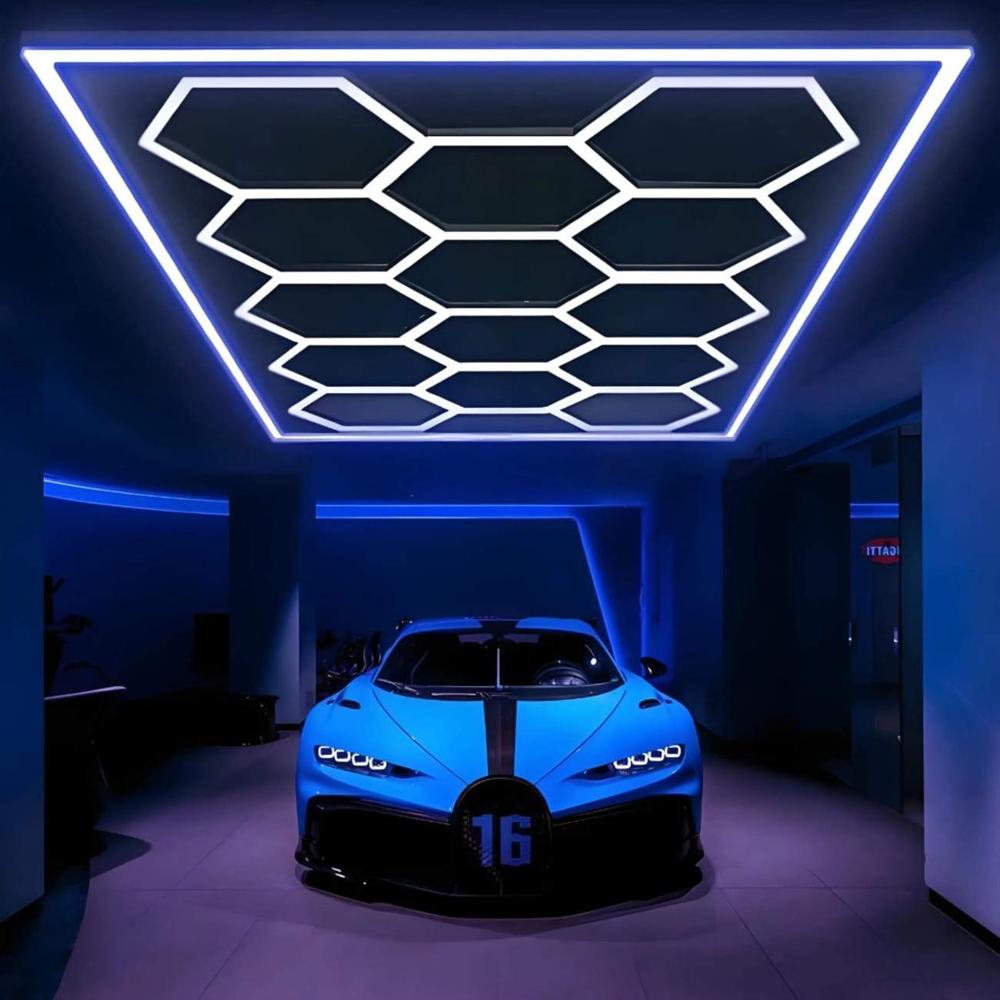 Hexagon Lights With Blue Border (Studio Lights for Ceiling)