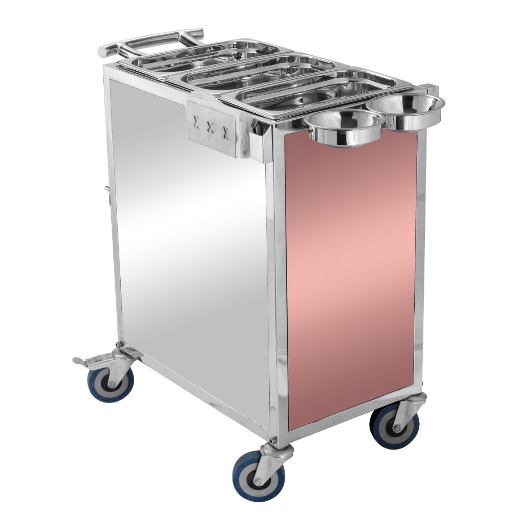 Stainless Steel Food Handling Trolley with Smooth Mobility Wheels