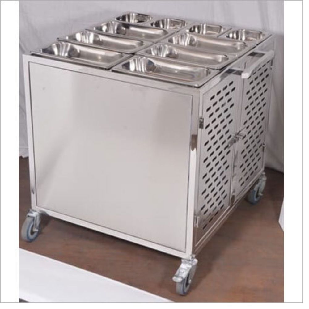 Restaurant Grade Stainless Steel Food Trolley For Fast Service Operations - Color: Silver