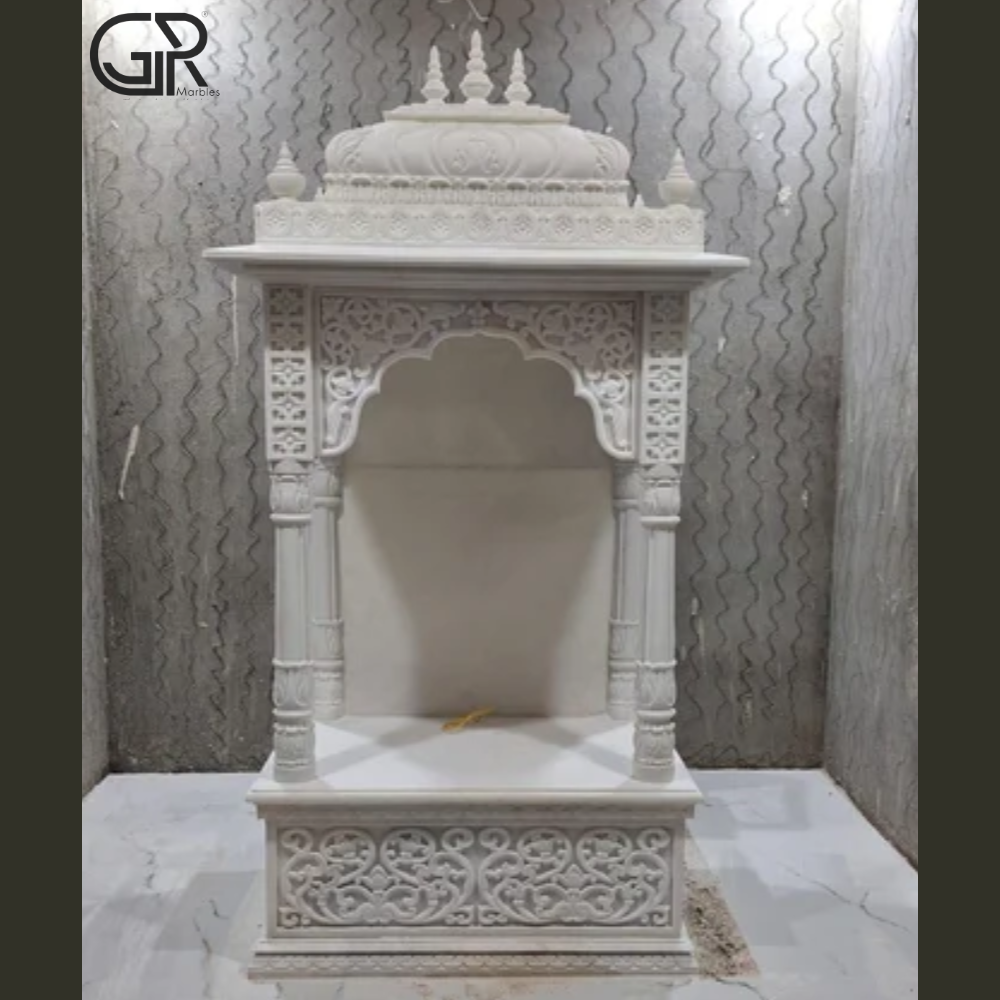 Pure White Marble Temple - Hardness: High