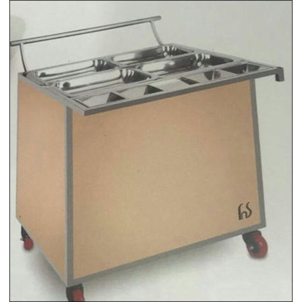 Stainless Steel Food Trolley with Ergonomic Handle and Strong Wheels