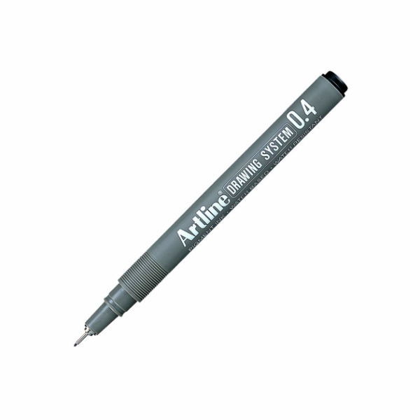 Artline Drawing System Pen - Plastic Barrel, Fiber Tip, Black Ink, 0.05mm To 0.8mm | Waterproof, Fade Proof, Smudge Resistant, Cap-off Technology