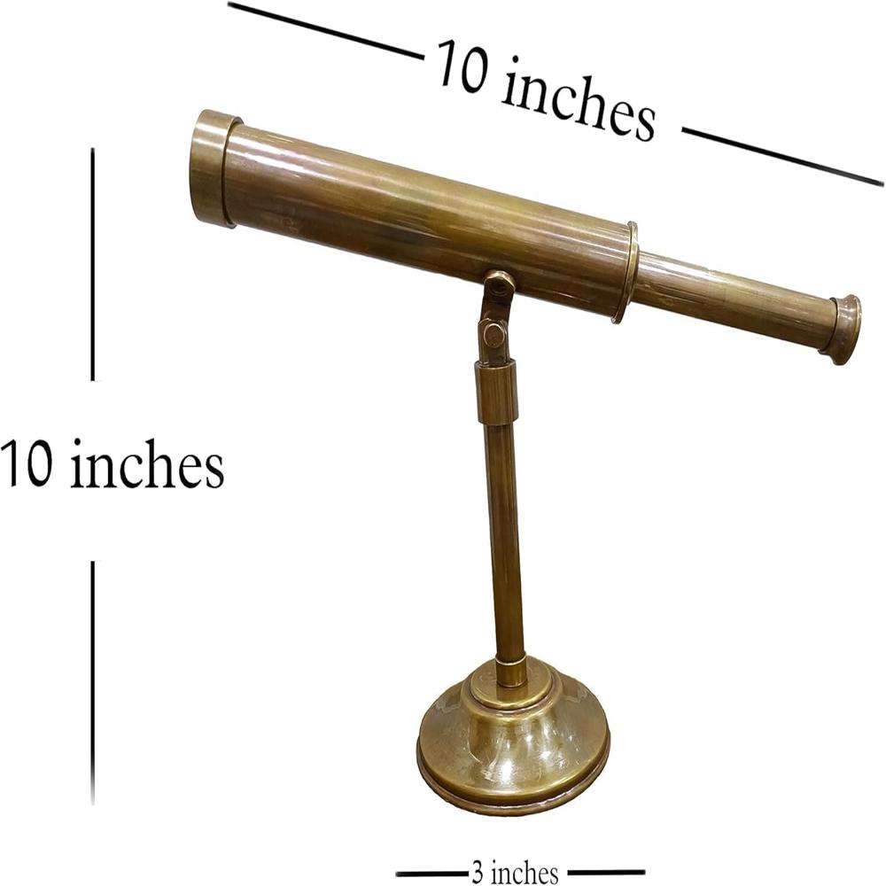 Vintage Brass Telescope on Tripod Stand Functional Pirate Spyglass Vintage Single Barrel Home