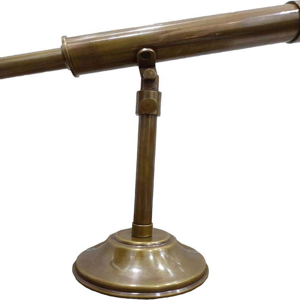 Vintage Brass Telescope on Tripod Stand Functional Pirate Spyglass Vintage Single Barrel Home