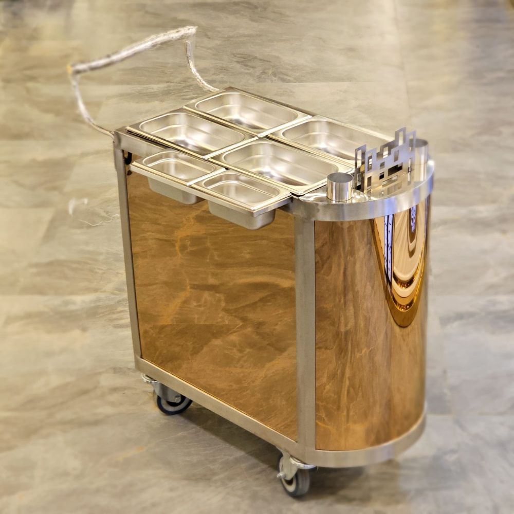 Stainless Steel Utility Trolley for Food Service and Kitchen Management