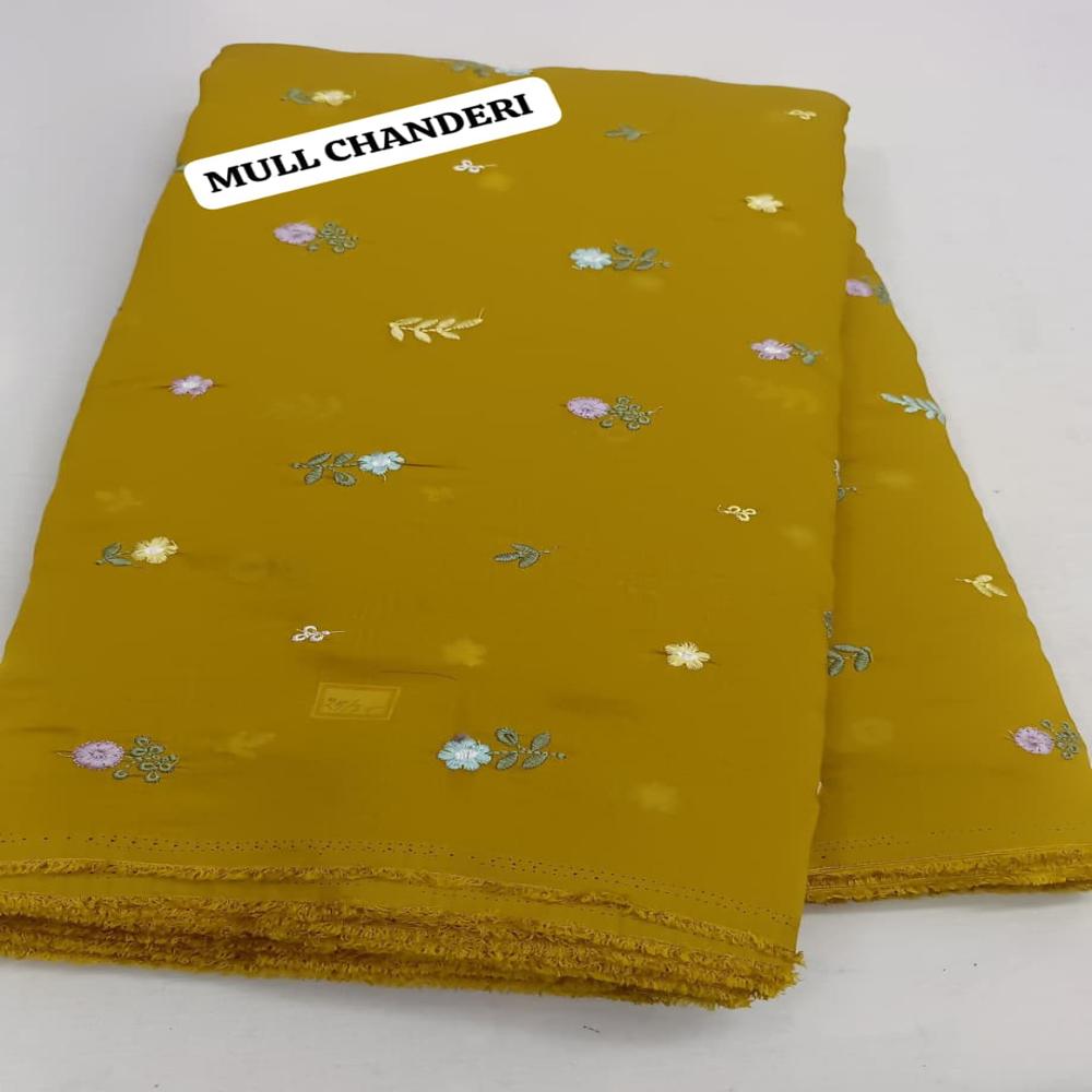 Mul Chanderi Fabric - Color: Multicolors