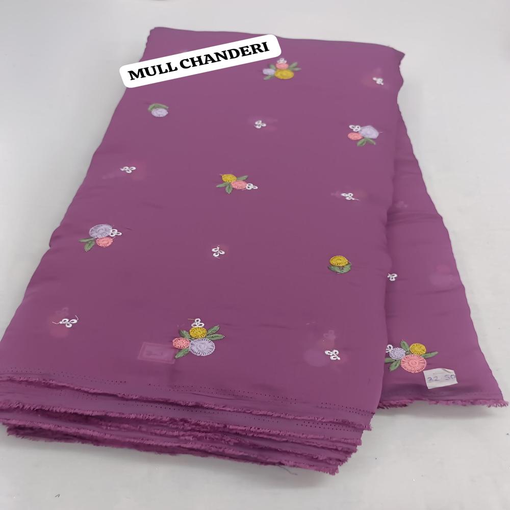 Mul Chanderi Fabric - Color: Multicolors