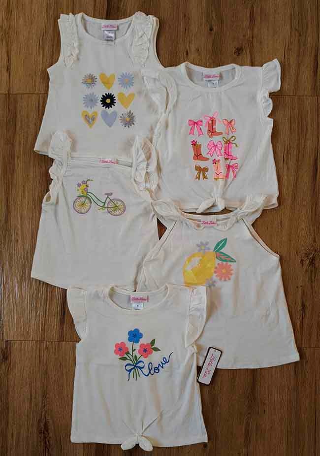 G22180 Girls Printed Tops Assorted