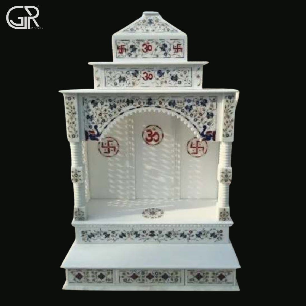 Inlay Pure White Marble Temple
