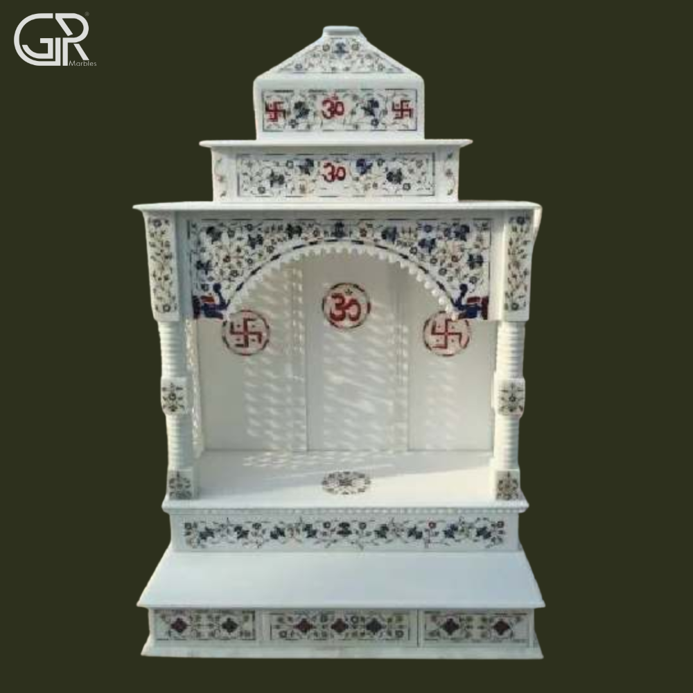 Inlay Pure White Marble Temple