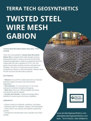 2.5Mm Double Twisted Wire Mesh Gabion Box - Application: Industrial