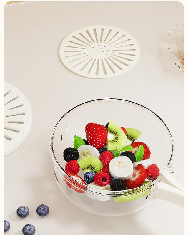 2 in 1 Foldable Kitchen Drain Basket with Cover