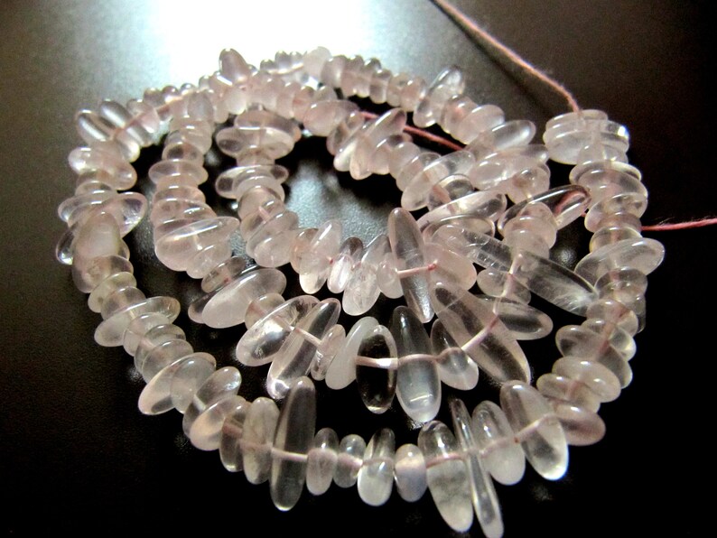 Natural Rose Quartz Nugget Shape Flat Tumbled Plain Smooth 10mm To 15mm Beads Strand 8 Inches Long