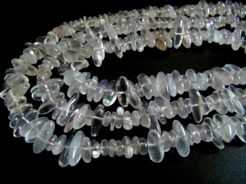 Natural Rose Quartz Nugget Shape Flat Tumbled Plain Smooth 10mm To 15mm Beads Strand 8 Inches Long