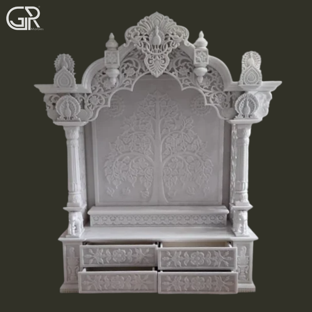 Polished Marble Decorative Temple - Color: Multicolor