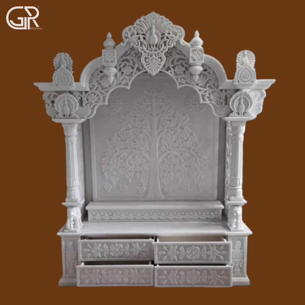 Polished Marble Decorative Temple - Color: Multicolor