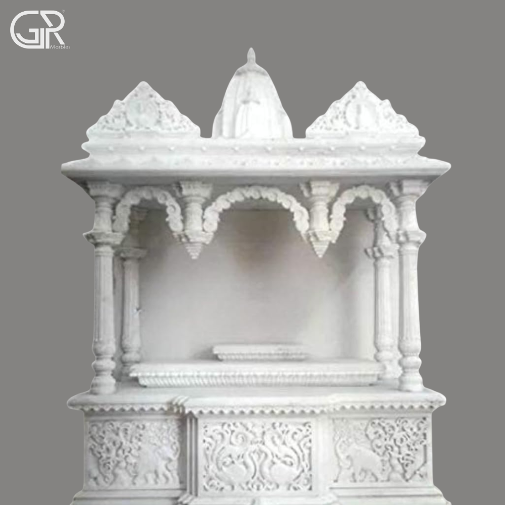 Jali Painted White Marble Temple - Hardness: Hard