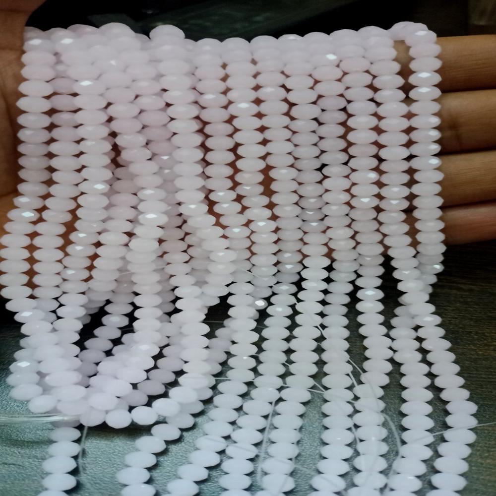 Rose Quartz 6mm Rondelle Faceted Beads Pink Hydro Quartz Beads sold Per Strand of 100 pcs